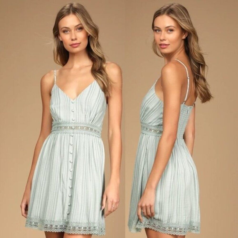 Lulu's‎ Women Sage Crochet Lace Mini Dress XL NEW $59